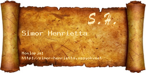Simor Henrietta névjegykártya